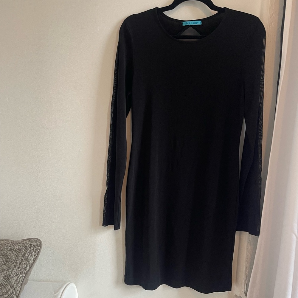 Alice + Olivia Black Long Sleeve Dress